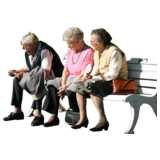 3 old ladies on a bench
