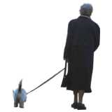 alte Dame mit Hund
