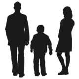 family of 3, silhouette