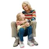 Frau mit Kind, sitzend