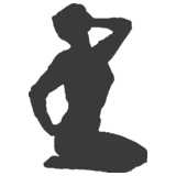 woman, crouching, silhouette