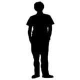 man, standing, silhouette