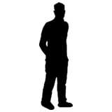 man, standing, silhouette
