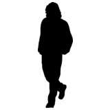 man, walking, silhouette