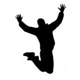 man, jumping, silhouette