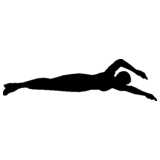 woman, swimming, silhouette