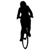 Frau auf Fahrrad, Scherenschnitt