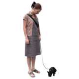 woman with dog, standing