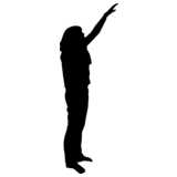 woman, outstretched arm, silhouette