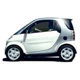 car, Smart ForTwo, siver/white