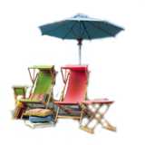 parasol with seating furniture
