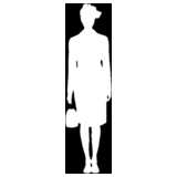 woman in black, standing