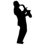 Mann, Saxofon, Scherenschnitt