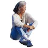 elderly woman, sitting
