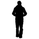 man, walking, silhouette