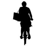 woman on bike, silhouette