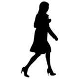 business woman, walking, silhouette