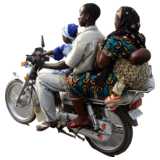 Afrikanische Familie auf Mofa