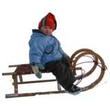 Boy on sled