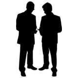 Two men as silhouette