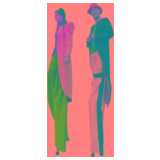 Man and woman on stilts