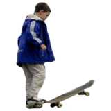 Kind, Junge mit Skateboard