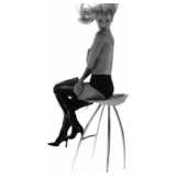 woman, stool, sitting