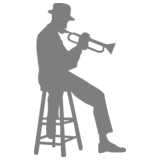 musician, trumpet, silhouette
