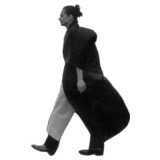 woman, long coat, walking