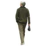 man, walking, grey hair