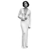 woman, white dress, standing