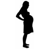 pregnant woman, standing, silhouette