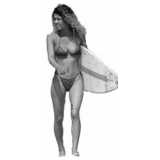 Frau im Bikini mit Surfbrett