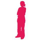 woman, standing, silhouette