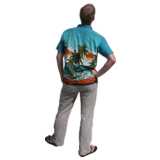 man, aloha shirt, standing