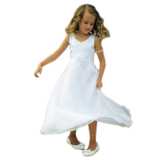 girl, dancing, white dress