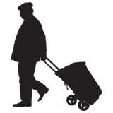 old man, walking, silhouette