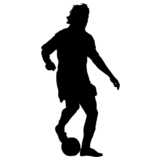 soccer player, playing, silhouette