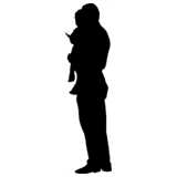 father with child, silhouette