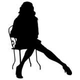 woman on chair, silhouette