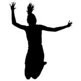 woman, jumping, silhouette
