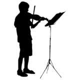 Geigenspieler, Kind, Scherenschnitt