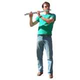 street musician, transverse flute