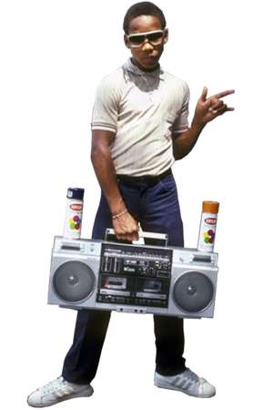 cool guy with ghetto blaster