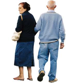old couple, walking