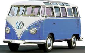 Auto, VW-Bus, blau/weiß