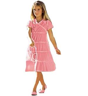 girl in pink dress, walking