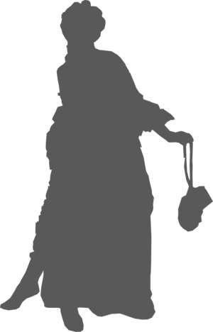 woman in robe, standing, silhouette