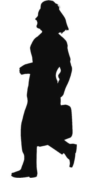 woman, running, silhouette