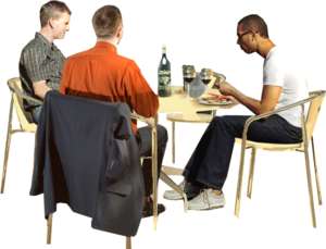 group, sitting at table